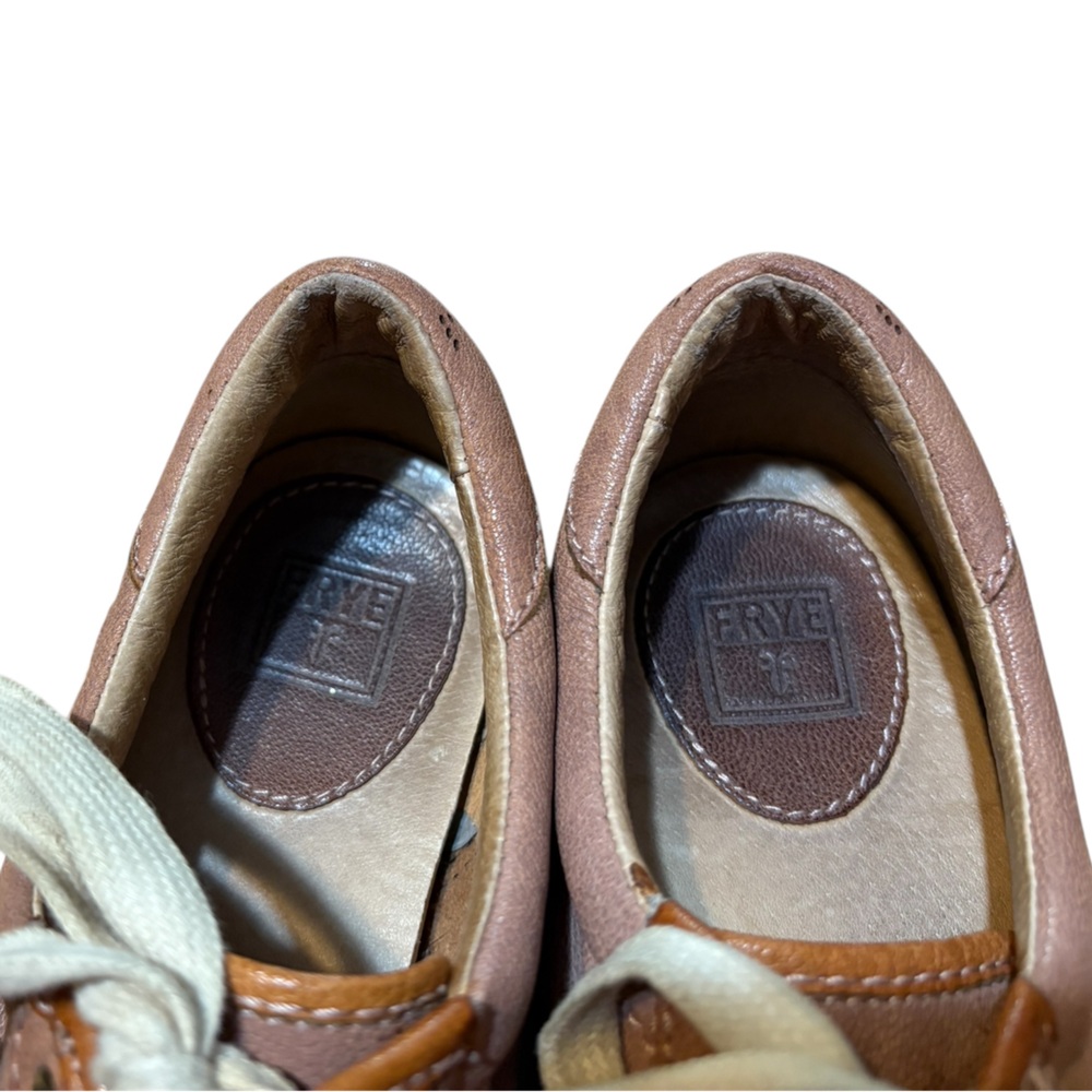 Frye Low Top Women's Shoes 8.5 Leather Distressed Sneakers - Picture 7 of 9